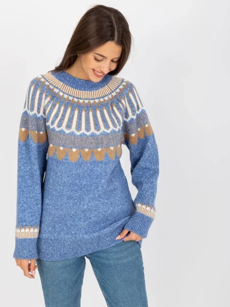 Pulover Fashionhunters albastru