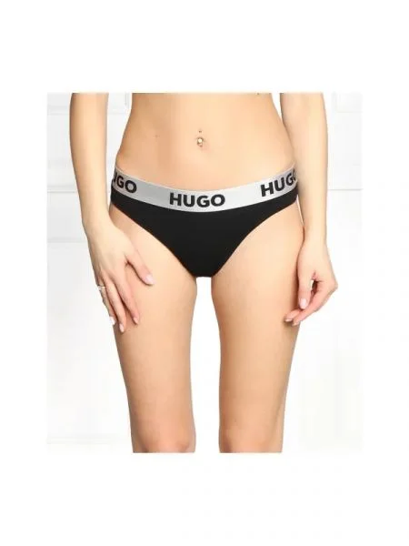 Hugo Bodywear Tanga SPORTY LOGO fekete
