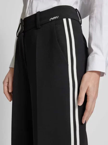 Spodnie materiałowe o kroju regular fit w kant model ‘AMELIE GALLON’ Cambio czarne