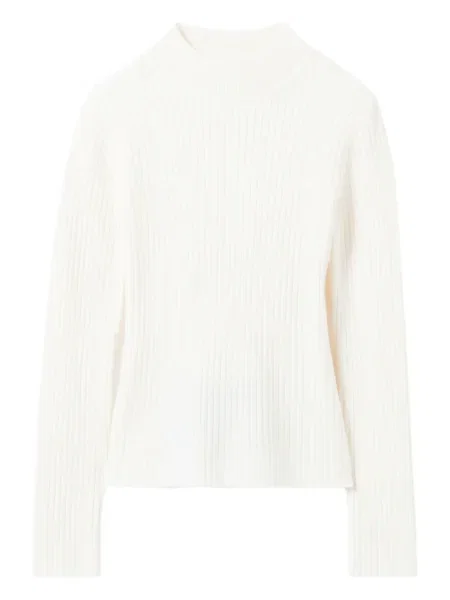 Dzianinowa bluzka Claudie Pierlot prążkowana biała