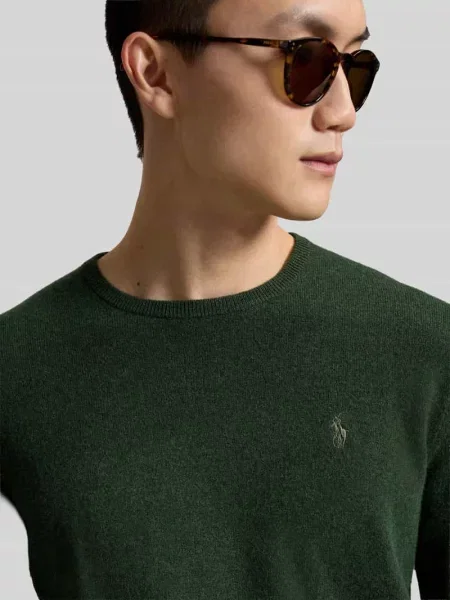 Sweter w kroju regular fit z czystej wełny Polo Ralph Lauren zielony