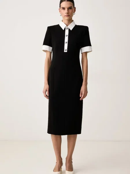 Karl Lagerfeld rochie cu vâscoză alb