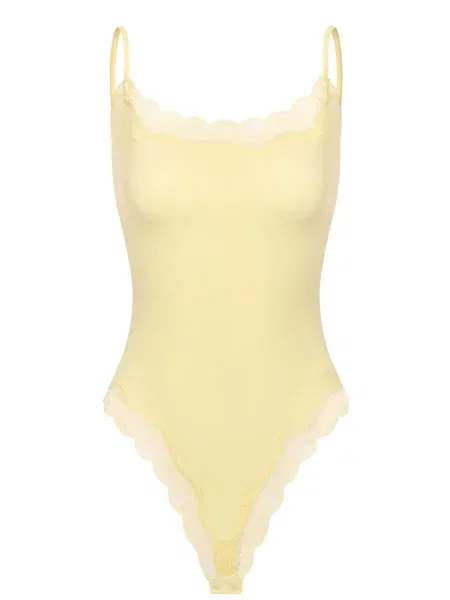 Cfab Body Bodysuit String mit Lace pasztellsárga