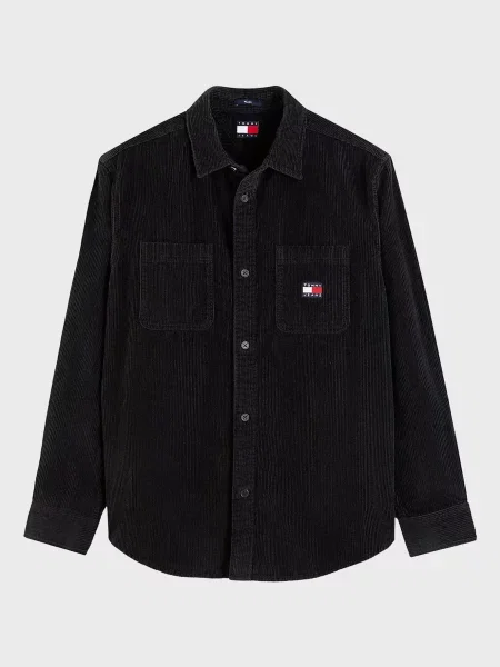 Вельветова джинсова сорочка Tommy Jeans чорна