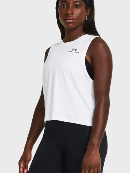 Укороченный спортивный топ Under Armour белый