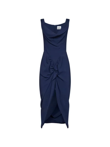Rochie midi Vivienne Westwood asimetrică drapată albastru