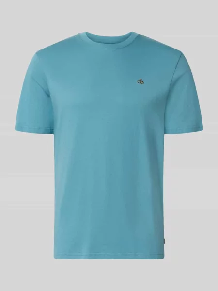 T-shirt o kroju regular fit z czystej bawełny Scotch & Soda błękitna