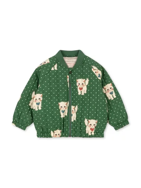 Konges Sløjd bunda bomber detská JUNO PRINTED BOMBER JACKET zelená