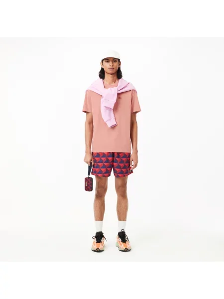 Lacoste Koszulka Natural Dyed Jersey różowa