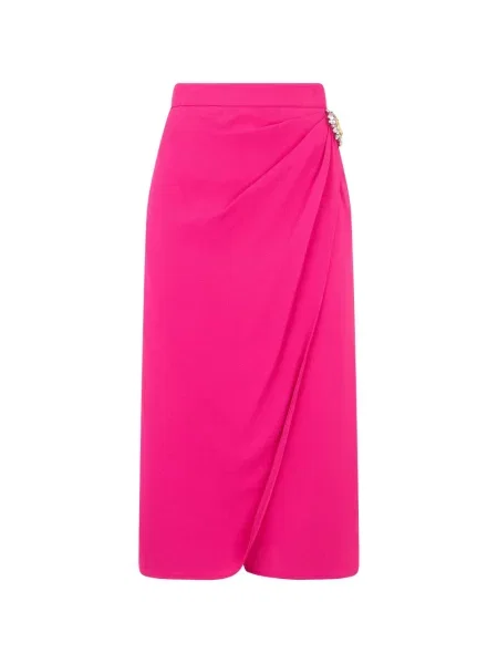 Fustă midi Moschino drapată roz