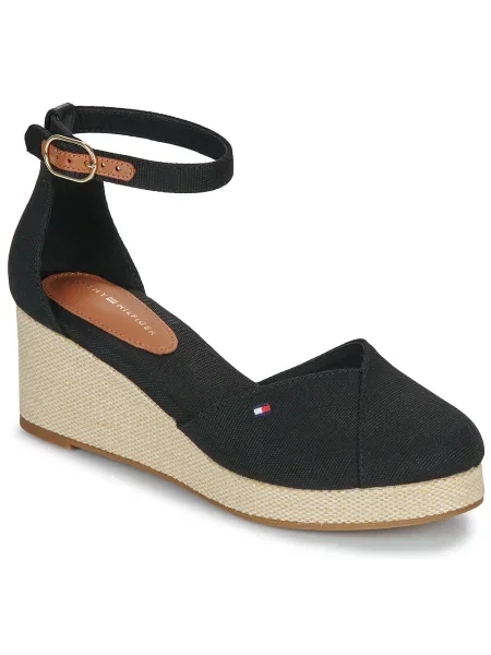 Éksarkú zárt espadrilles Tommy Hilfiger fekete
