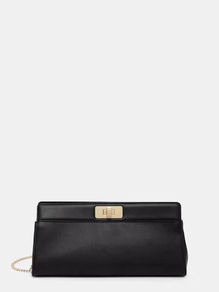 Geantă plic Tommy Hilfiger din piele plic negru