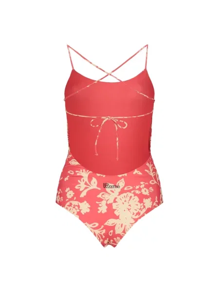 Stroj jednoczęściowy Red Valentino w kwiatki czerwony
