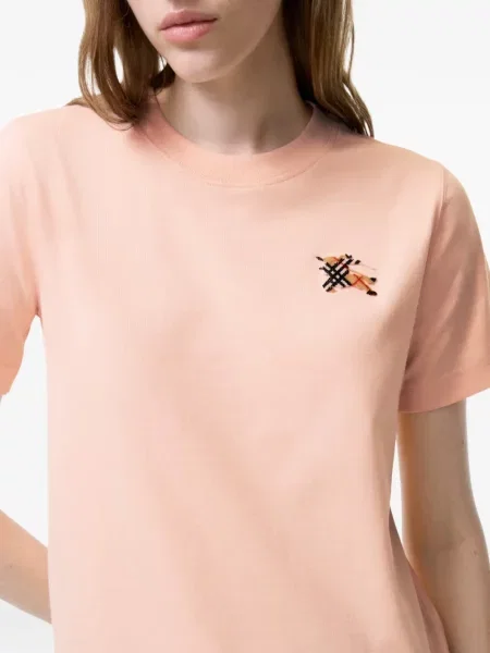 Tricou Burberry în carouri roz
