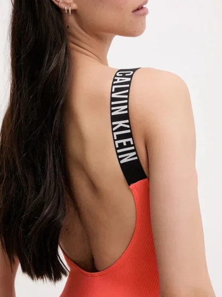 Calvin Klein jednoczęściowy strój kąpielowy pomarańczowy