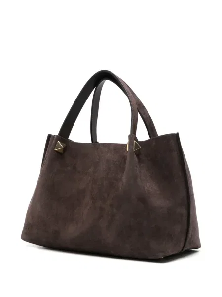 Geantă shopper Valentino Garavani maro