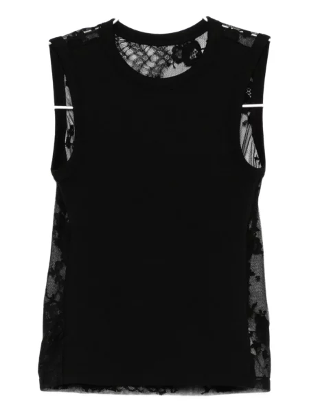 Vestă Quetsche cu model floral din dantelă negru