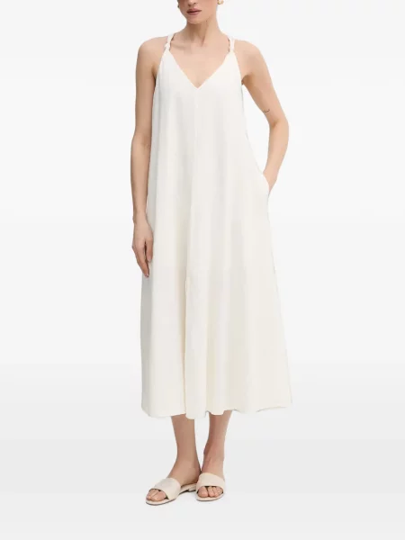 Rochie midi Dkny cu decolteu în V alb