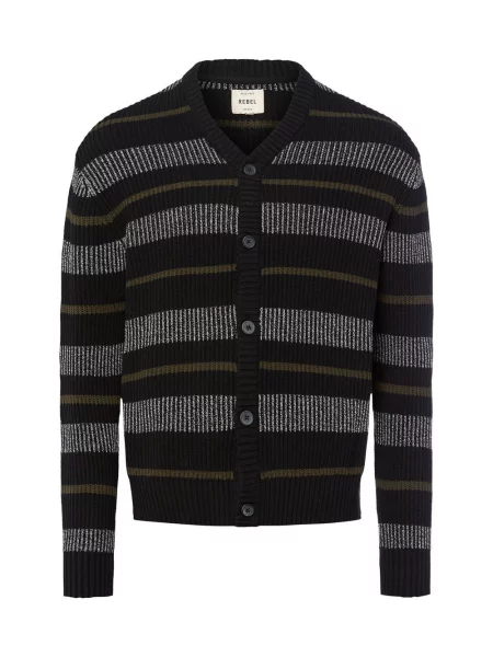 Redefined Rebel kardigan RRMiller Mężczyźni czarny|wielokolorowy w S czarny