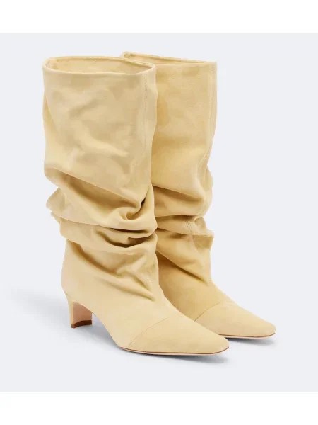 Botine Staud din piele de căprioară galben