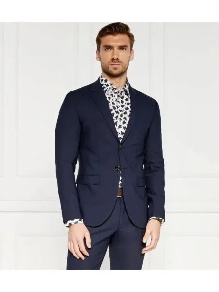 Joop! Gyapjú zakó Damon | Extra slim fit kék