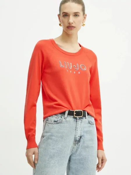 Пуловер Liu Jo дамски от лека материя червено