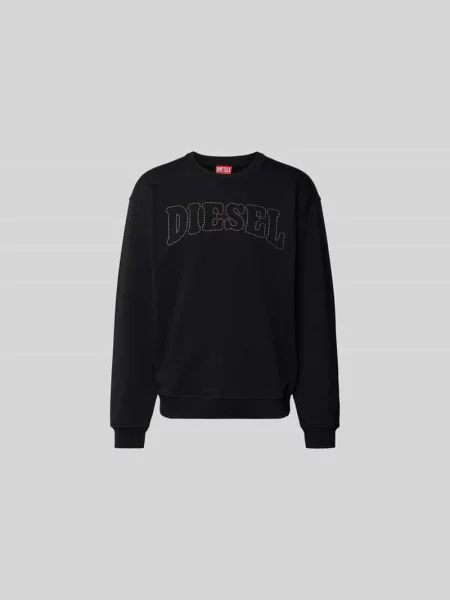 Bluza z wyhaftowanym logo Diesel czarna