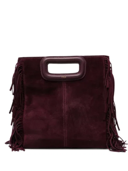 Geantă shopper Maje cu franjuri violet