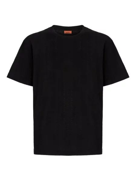 Tricou Missoni cu model herringbone scurt negru