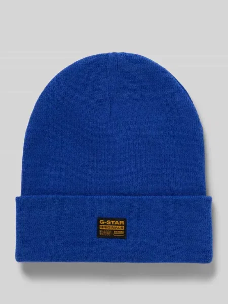 Czapka beanie z naszywką z logo model ‘Effo’ G-star Raw niebieska