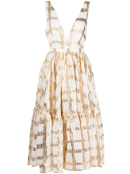 Rochie midi Rochas până la genunchi de costum alb