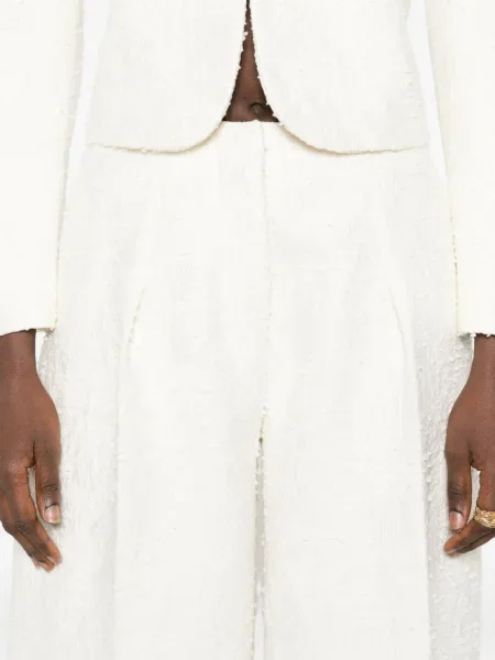 Pantaloni Jacquemus din tweed alb