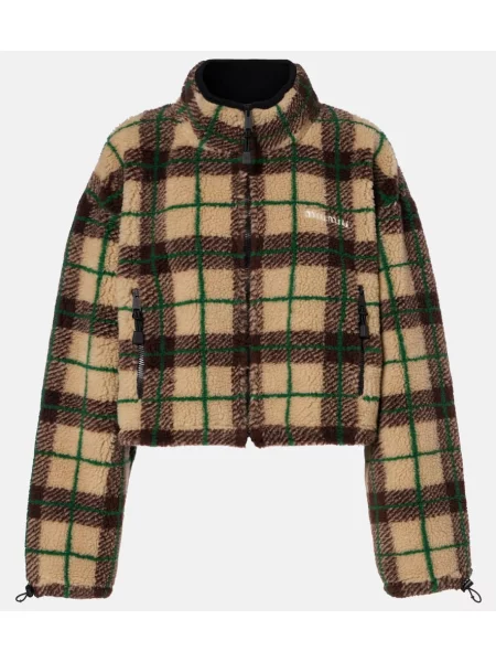 Cropp geacă Miu Miu din fleece în carouri