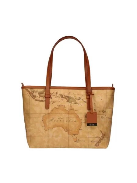 Shopperka Alviero Martini 1a Classe z nadrukiem beżowa