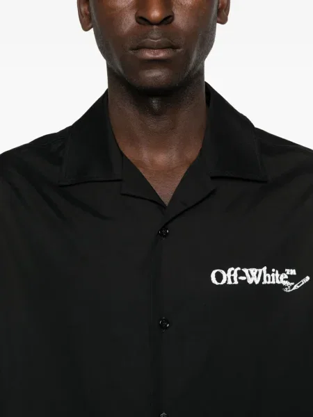 Cămașă Off-white cu broderie alb