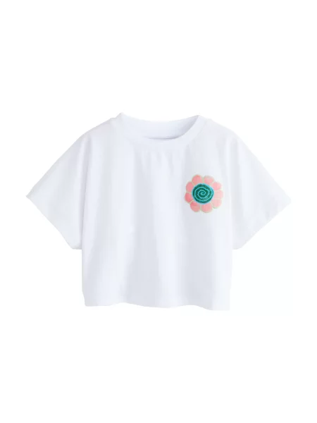 Next Tricou turcoaz / verde închis / corai alb