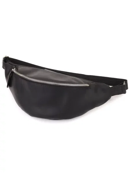 Кожаная поясная сумка Shvigel черная