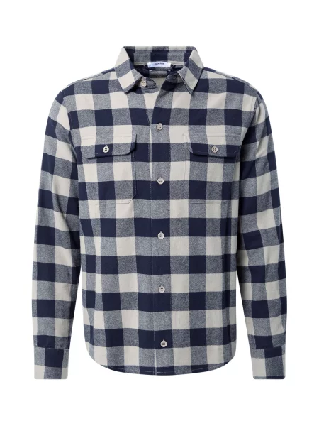 DAN FOX APPAREL Srajca Efe nočno modra / volneno bela