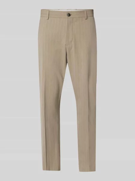 Spodnie garniturowe o kroju slim fit w prążki Model SLIM-LIAM' Selected Homme