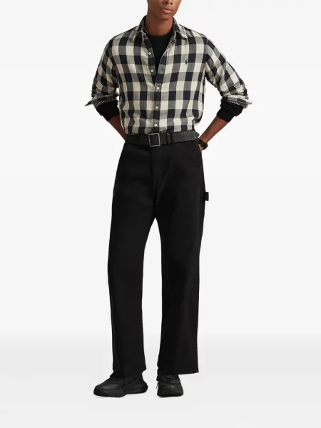 Șapcă Polo Ralph Lauren de mătase cu broderie cu dungi negru
