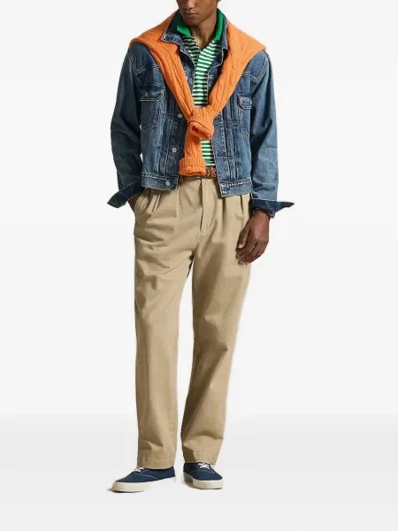 Bőr húzózsinór pólóing Polo Ralph Lauren barna