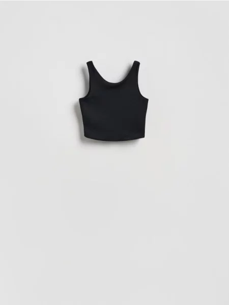 Reserved Top s ozdobným chrbtom čierna