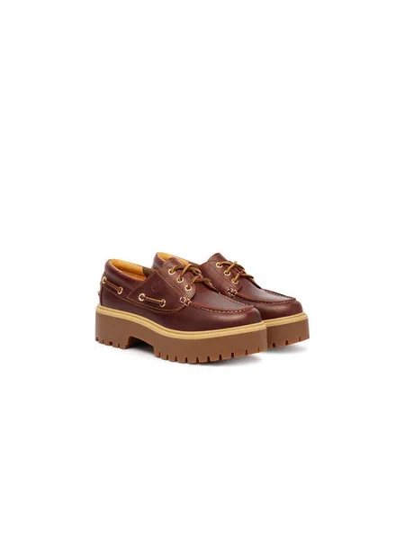 Šněrovací mokasíny Timberland v městském stylu s kamínky hnědé