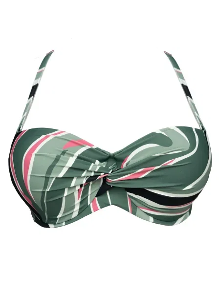 SugarShape Sutien costum de baie Mambo verde pin / verde deschis negru