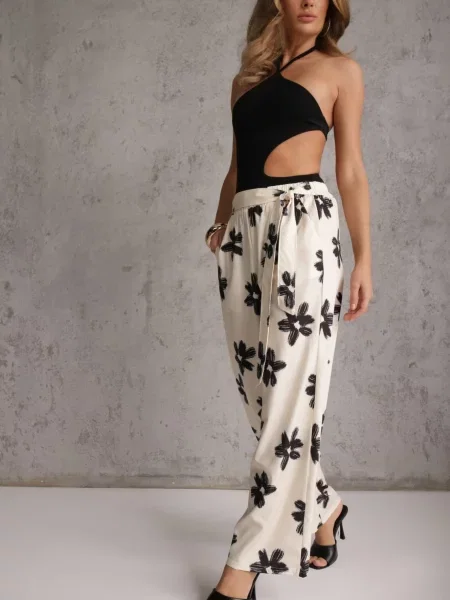 Pantaloni Oramare cu crem negru