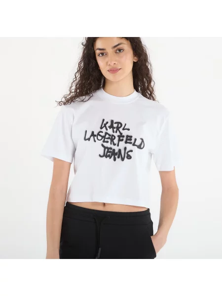 T-shirt Karl Lagerfeld Jeans Reg Cropped Graffiti Tee White M λευκό