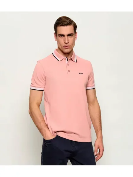 Tricou polo Boss Green verde