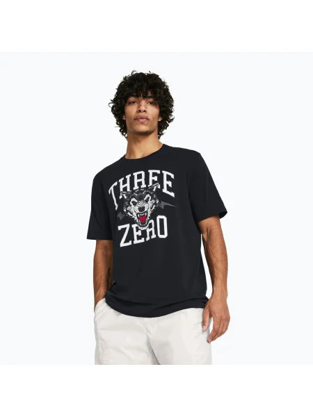 Pánske basketbalové tričko Under Armour Curry Young Wolf Tee black/mod gray čierna