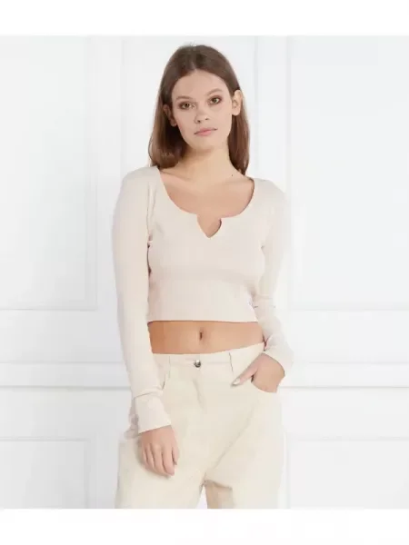Calvin Klein Jeans Top SPLIT COLLAR RIB