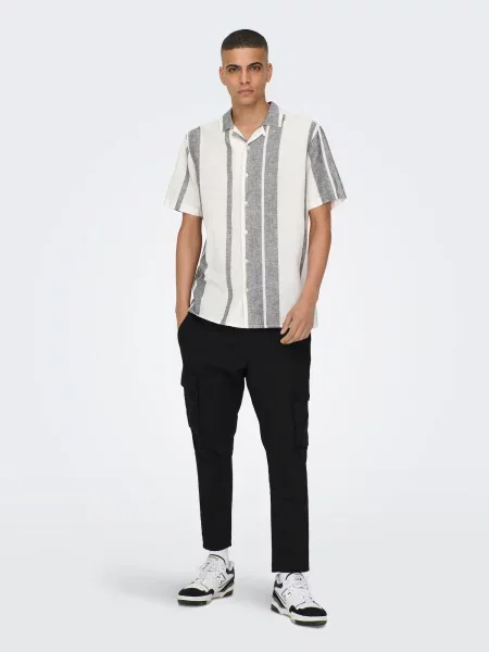 Only & Sons Cămașă CAIDEN negru alb
